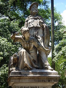 Monumento em homenagem a Anita e Garibaldi na praça Garibaldi em Porto Alegre. - Foto:http://www.answers.com/topic/giuseppe-garibaldi