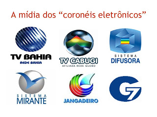 Do blog de Vilson Vieira Jr. a representação de alguns logos a materializar o conceito de coronelismo eletrônico - Foto:vilsonjornalistablogspot.com