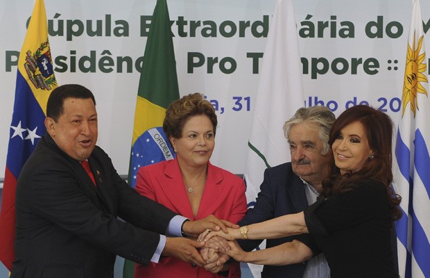 Presidentes latino-americanos unidos pelo Mercosul - Foto: